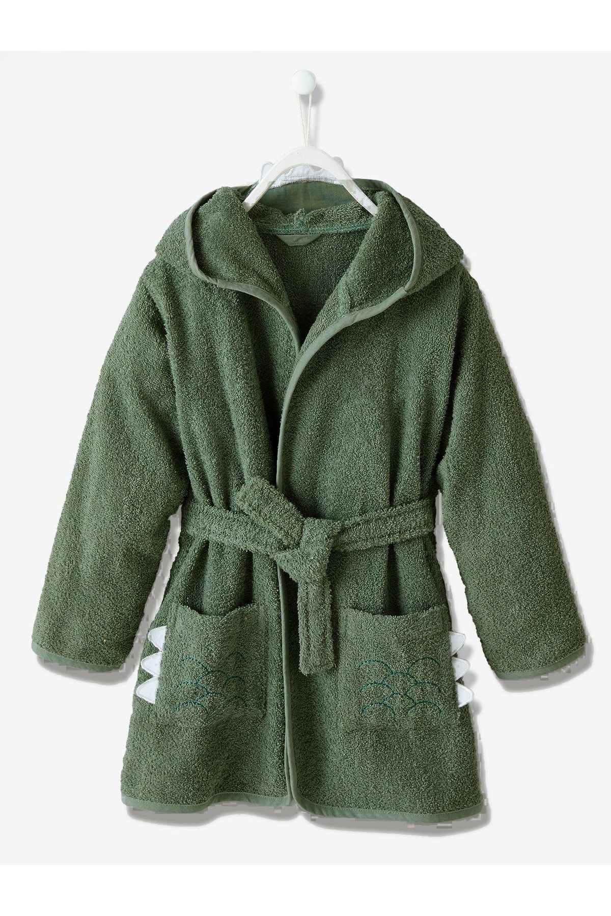 ELY PARKER Hooded Children's Bathrobe 100% Cotton Animal Crocodile Green 6