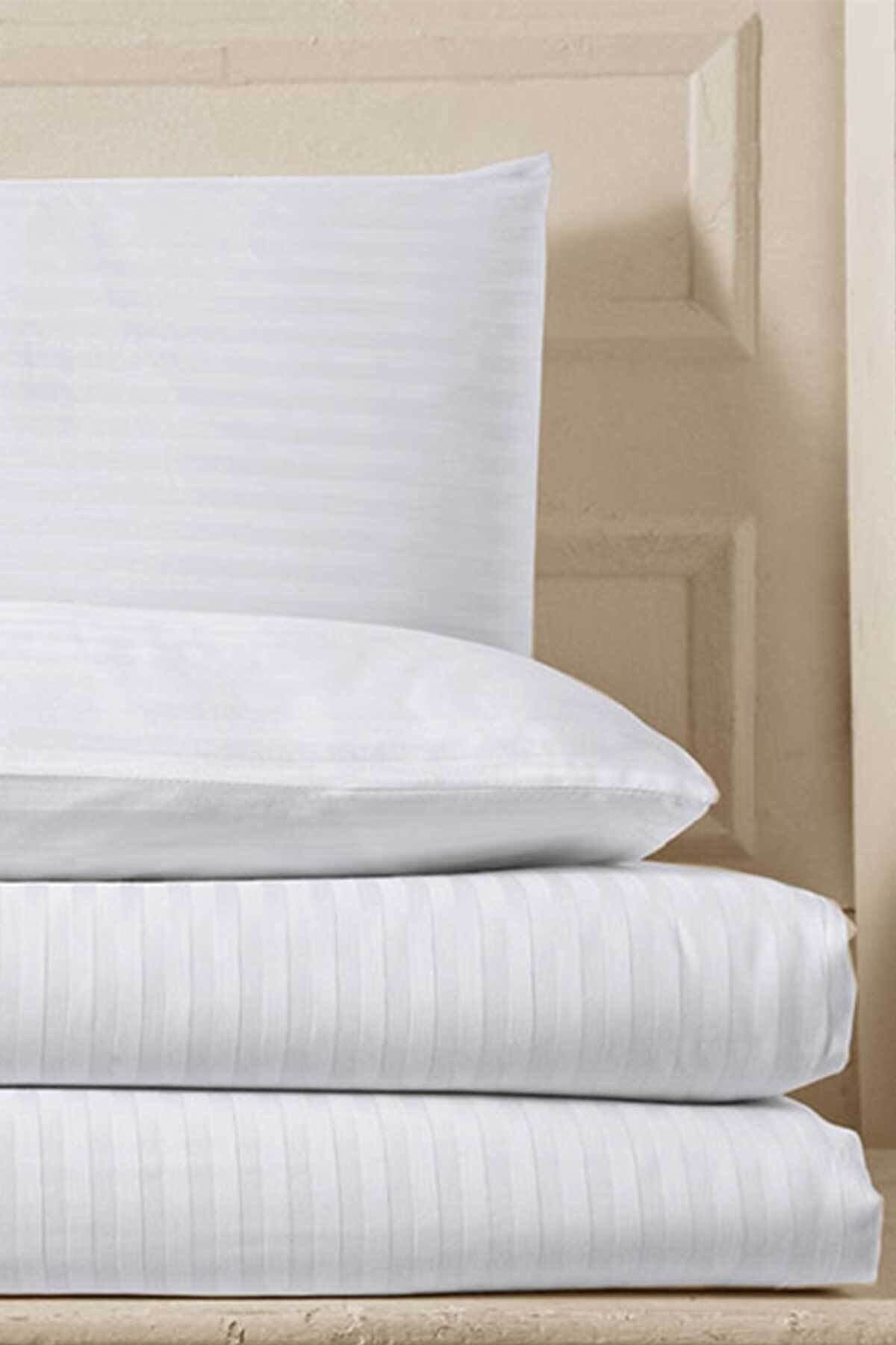 Arya Home Hotel Cotton Satin White Double Duvet Cover Set 2