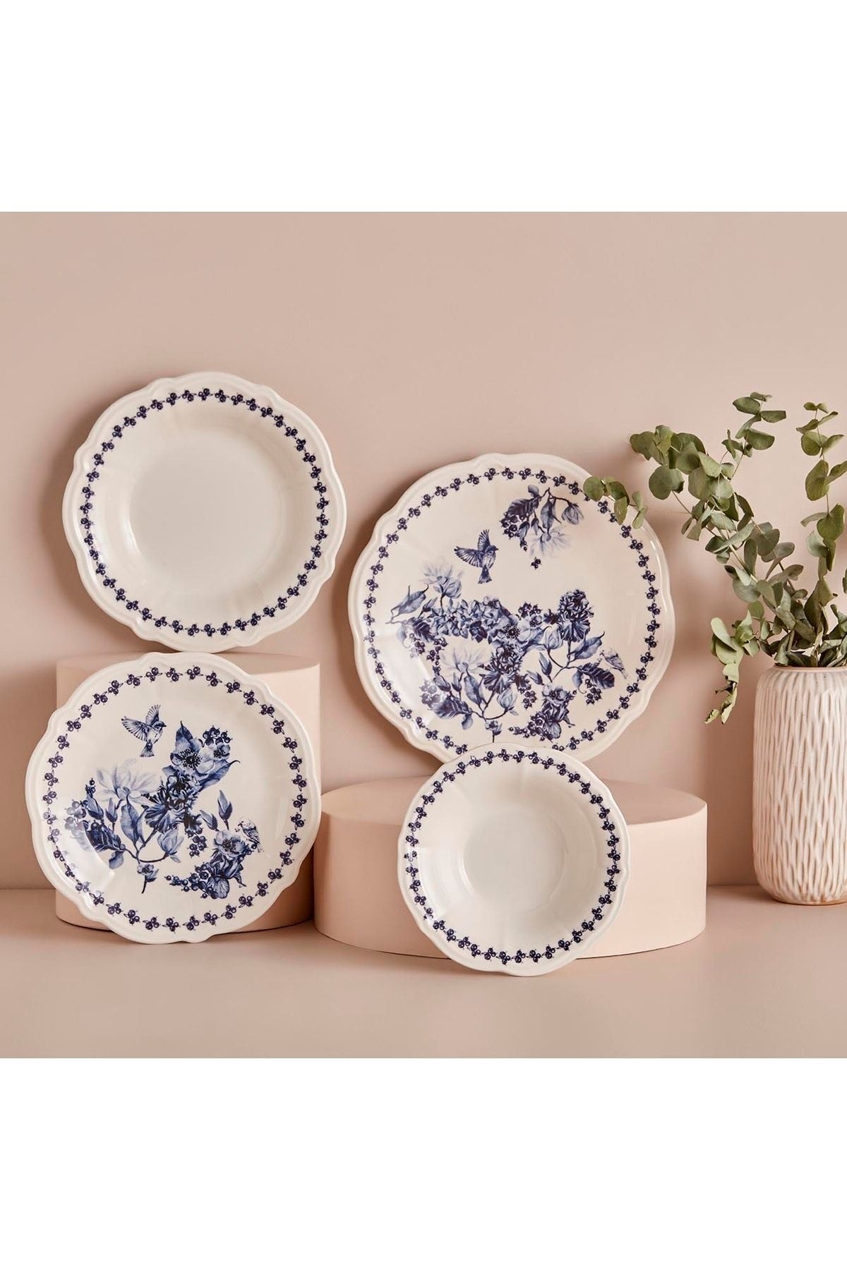 Bella Maison Vanessa Stoneware 24 Piece 6 Person Dinner Set Blue 1