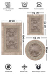 ALAADDİN CARPET Non-Slip, Stain-Resistant, Washable 3-Piece (60x100) 2 (50x60) Bathroom Rug Set 2