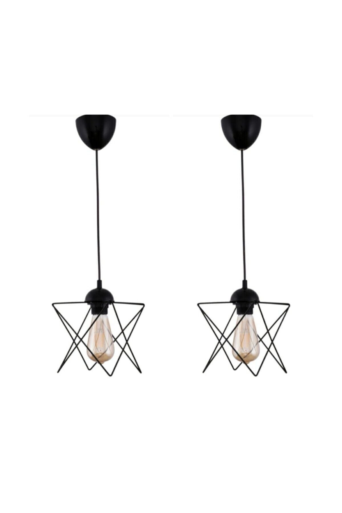 AYDINHOMELIGHT 2 Pieces Single Black Pendant Chandelier 1