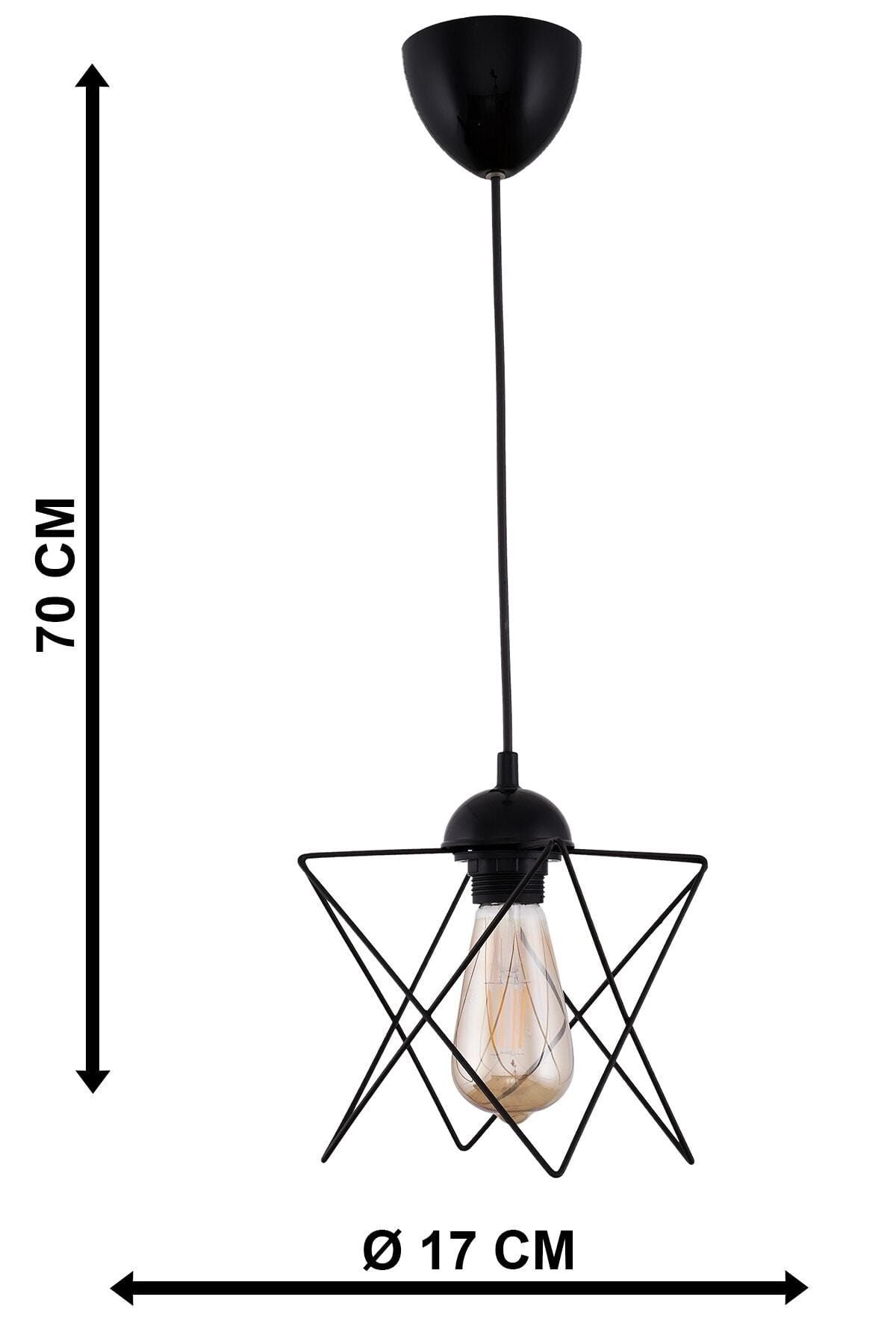 AYDINHOMELIGHT 2 Pieces Single Black Pendant Chandelier 2