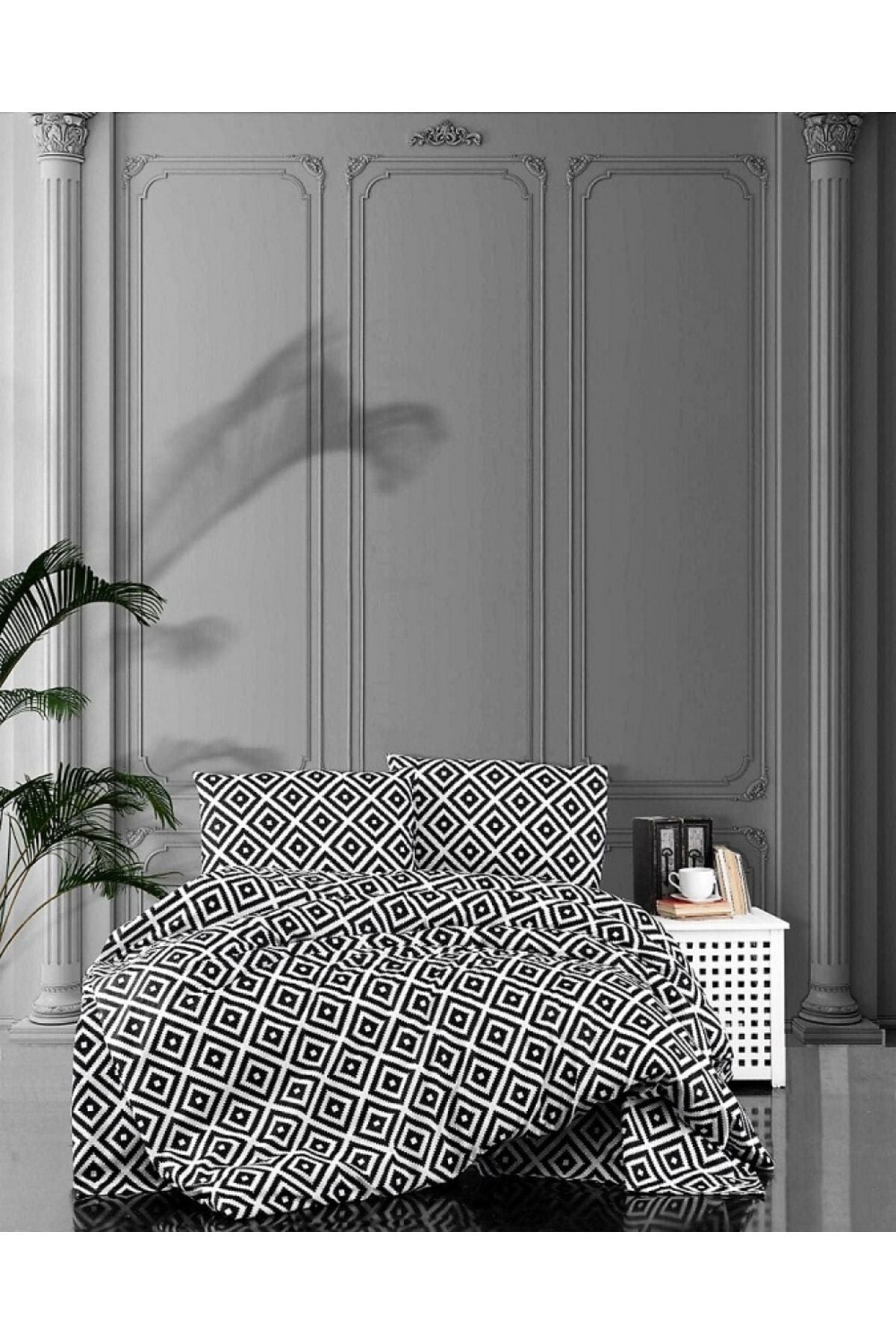 Sheri Home Double Bed Duvet Cover Set 200x220cm Blackwhitecs1453 Special Series 1