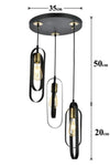 Apliqa Koza 3-Light Round Black Modern Pendant Lamp 4