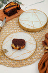 GÜRCÜGLASS Marble Pattern White Cake Plate 3