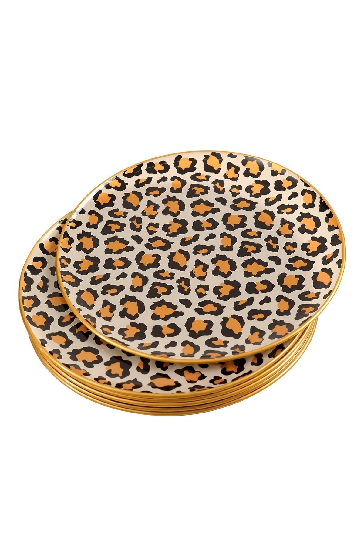 GÜRCÜGLASS Leopard Pattern Cake Plate 2