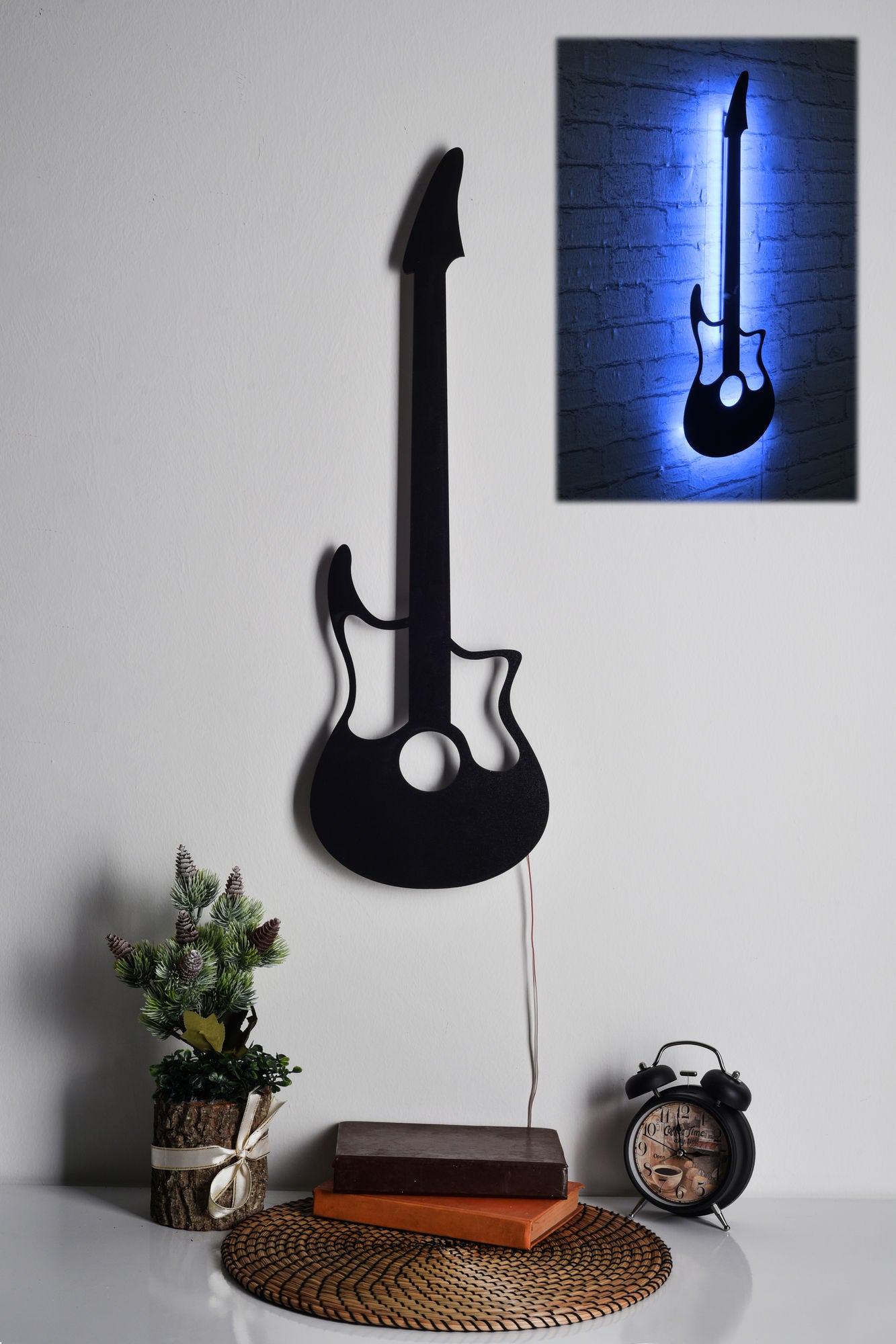 Decorative Led Lighting Guitar - Blue Blue 395NGR1883 1