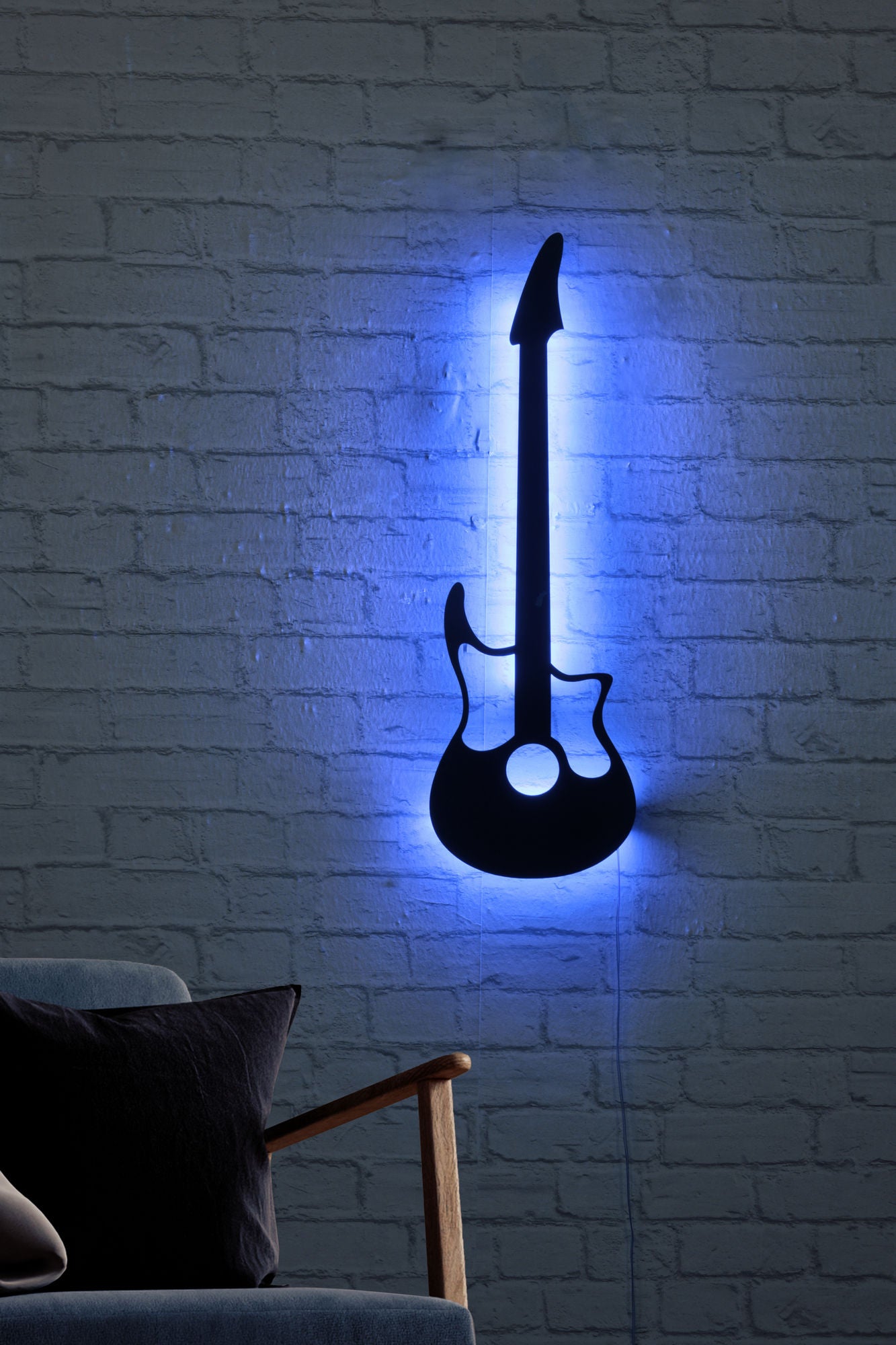 Decorative Led Lighting Guitar - Blue Blue 395NGR1883 3