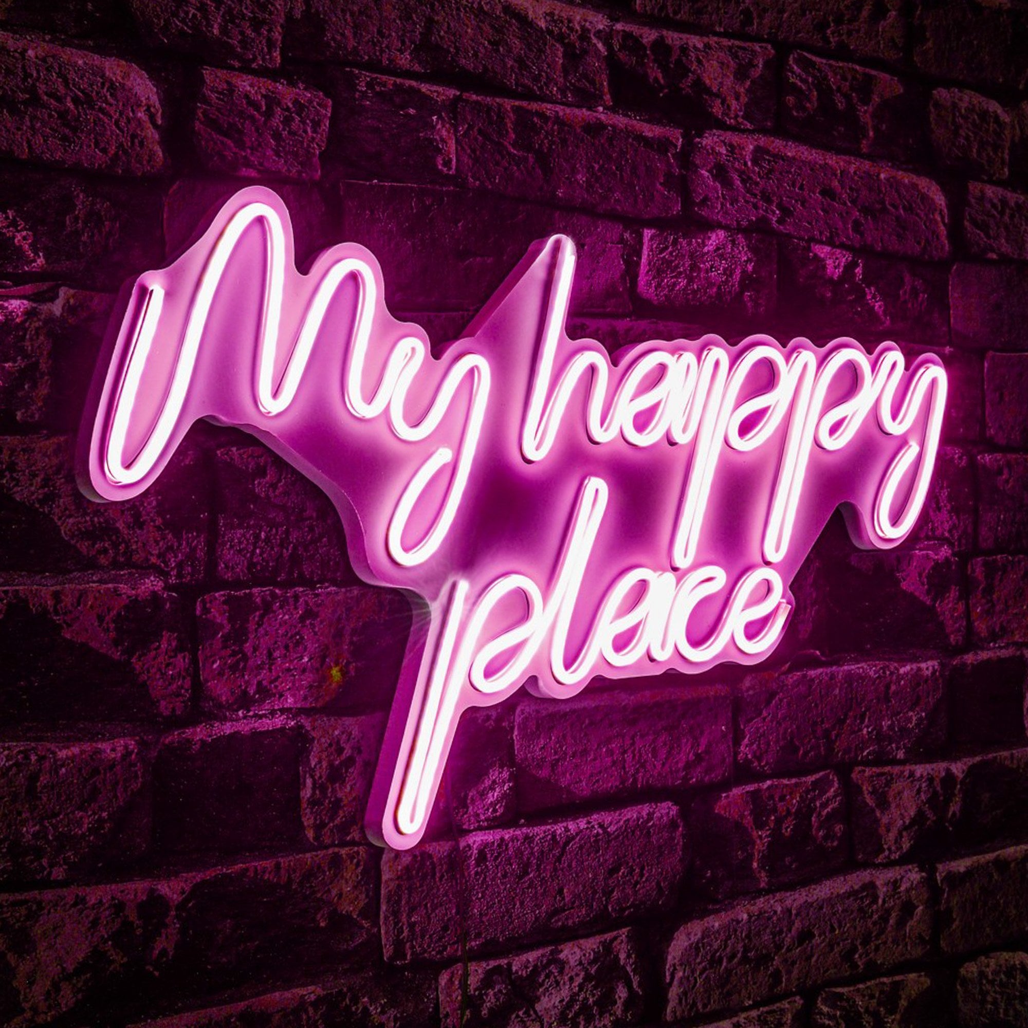 Decorative Plastic Led Lighting My Happy Place - Pink Pink 395NGR2489 1