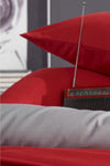 LadyModa Red&Grey Double Size 100% Cotton Duvet Cover Set 6