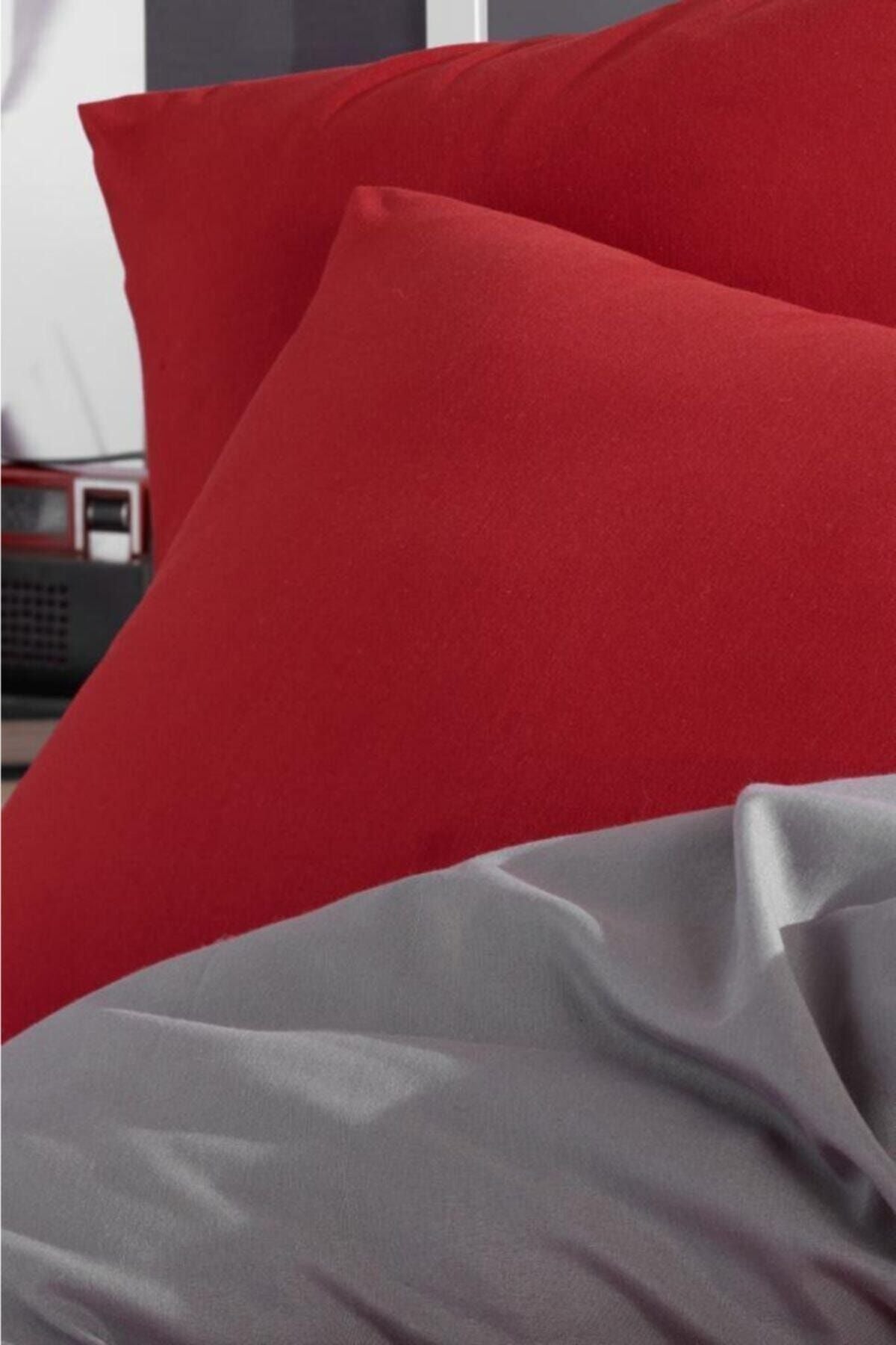 LadyModa Red&Grey Double Size 100% Cotton Duvet Cover Set 7