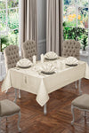 BIRHOME Lux Colber Tablecloth Set for 12 People (Cream) 1