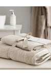 English Home Romantic Stripe Fluffy Bathroom Towel Set Light Gray 3