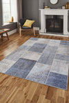 ARTLOOP Patchwork Patterned Living Room Rug, Woven Base Decorative Chenille Grey Rug Jazz Al 83 1