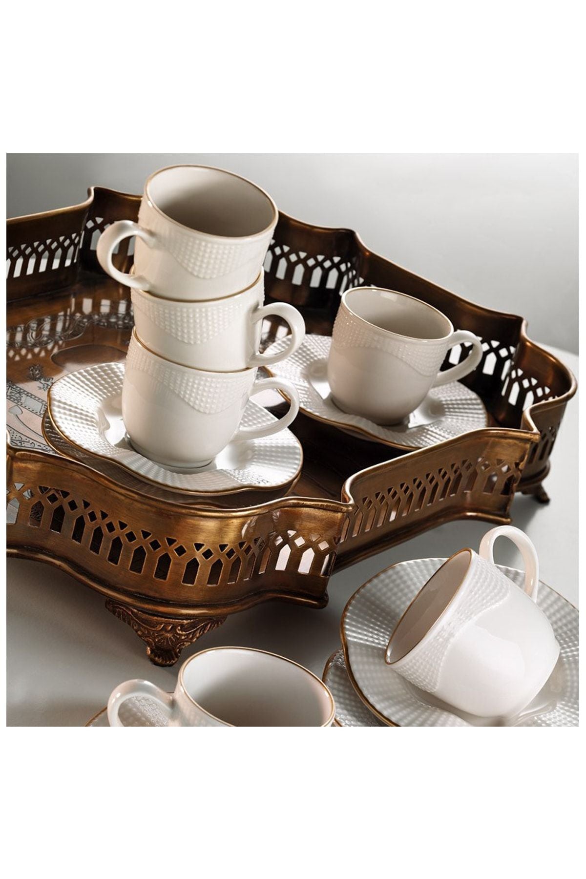 Kütahya Porselen Milena Cream Mesh 83 Piece Dinner Set 3