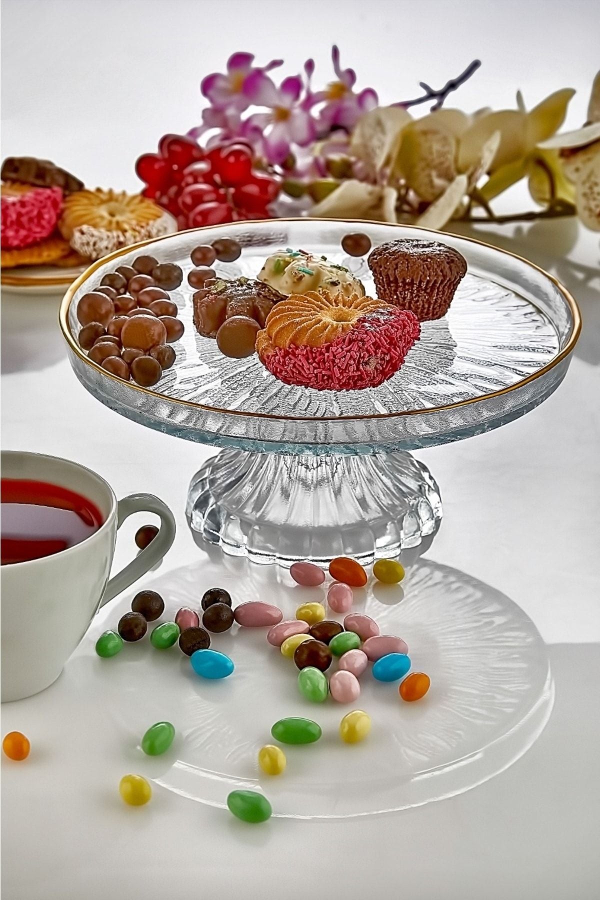 İLİVA Cake, Cookie, Pastry Plate, Serving Presentation Set - 21 Cm 1