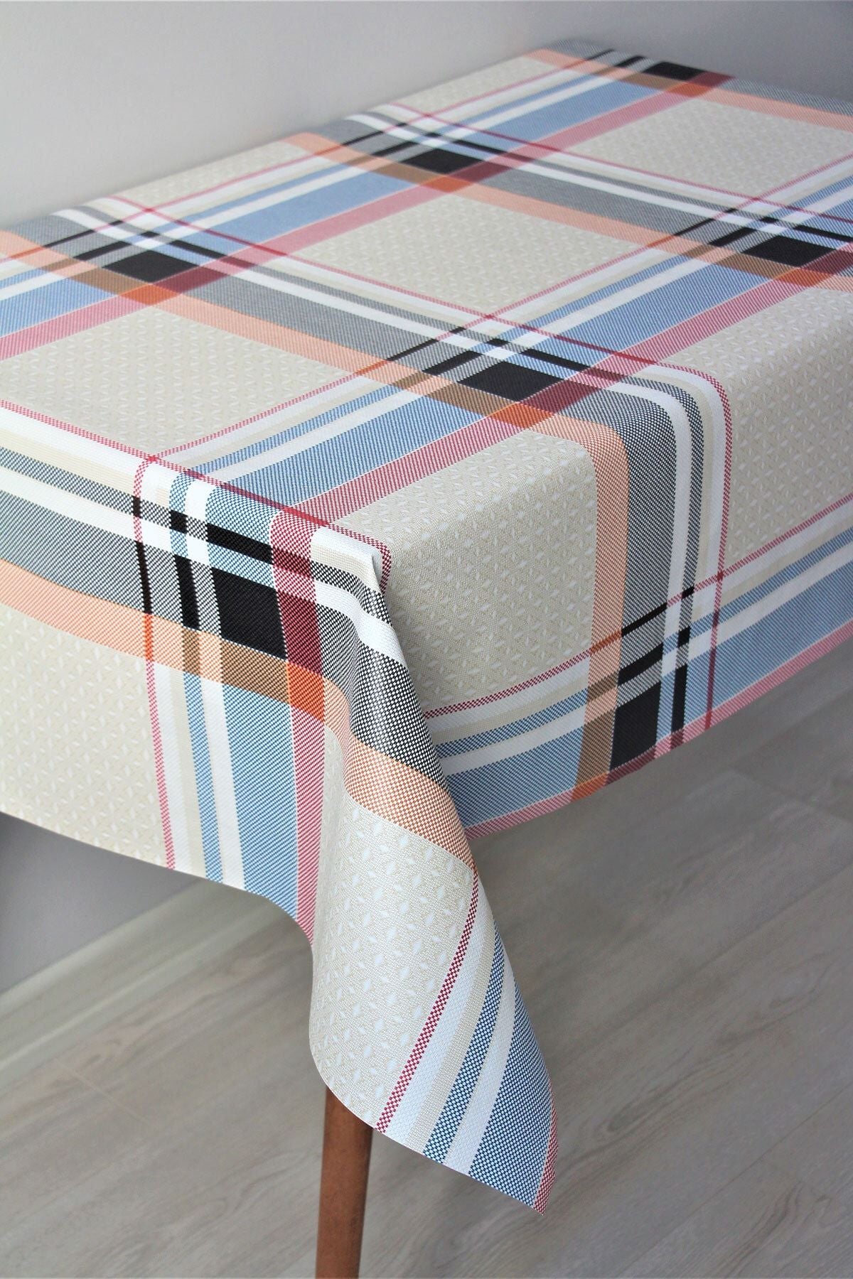 DDHOME Fiber Lined PVC Wipeable Tablecloth Burbery - 1120-1a 1