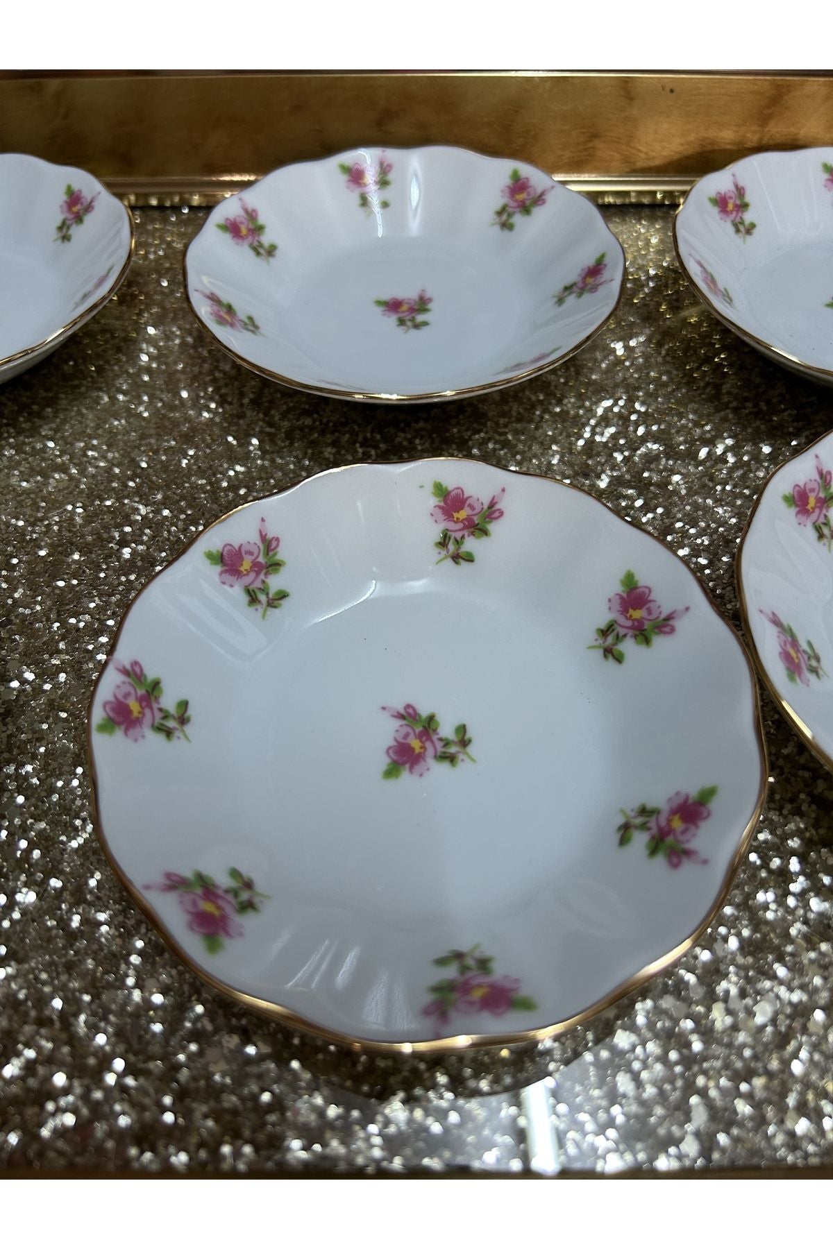 Porland Gülriz Pink Tea Plate Set of 6 3