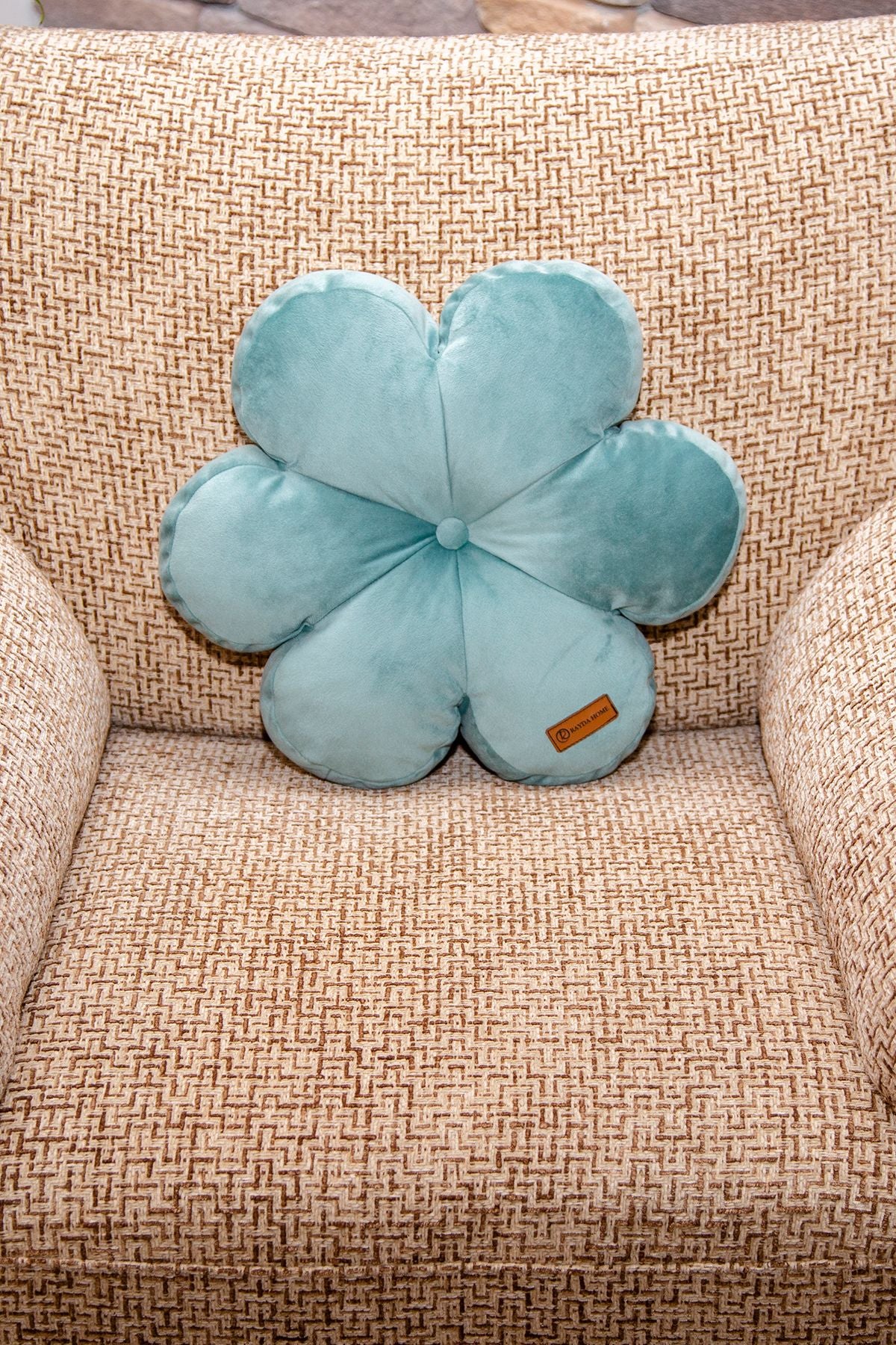 Rayda Home Decorative Mint Green Filled Flower Pillow 42*42 cm 8