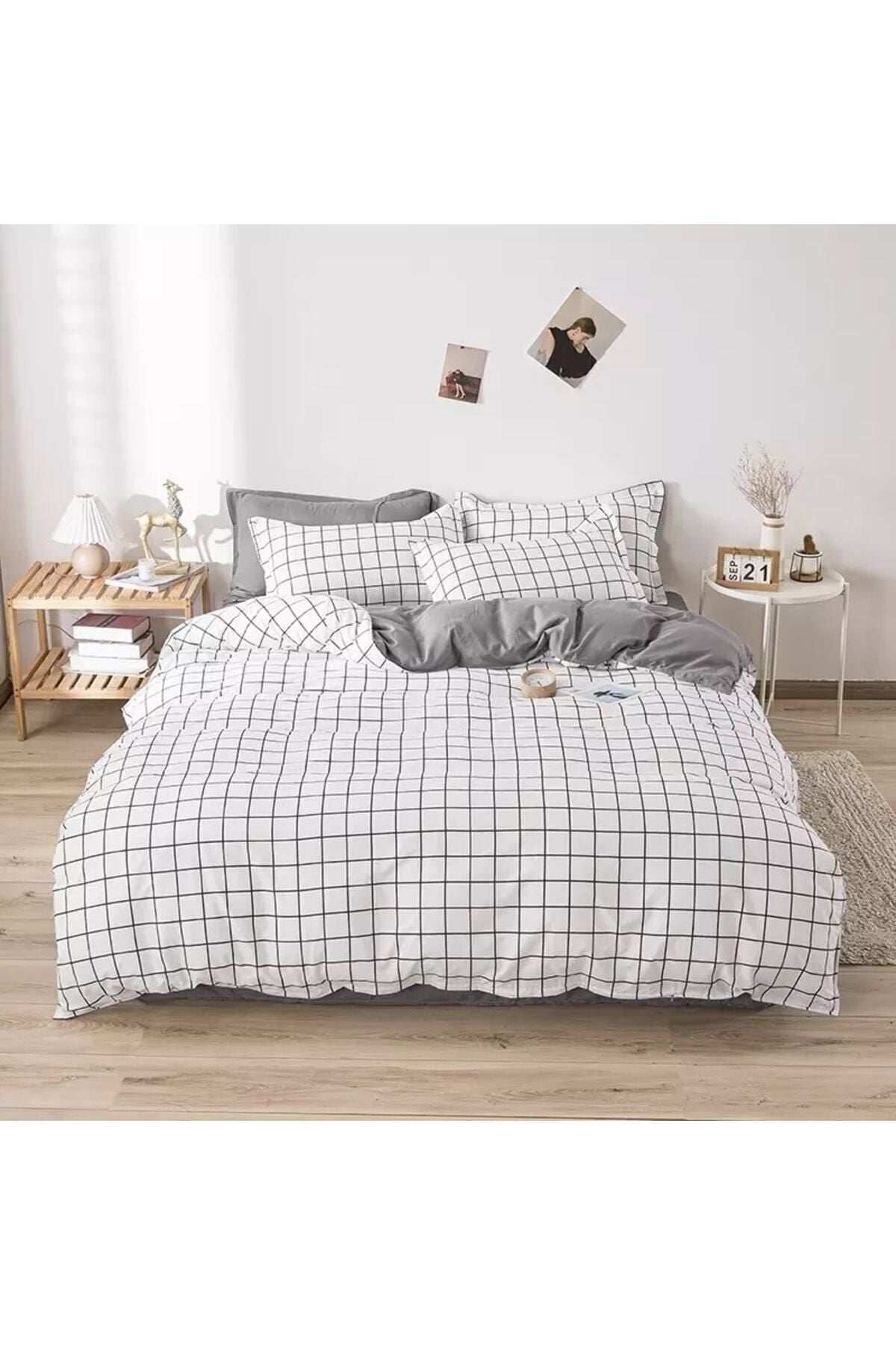 Atelier Home Double Sided Double Bed Duvet Cover Set Plaid 2