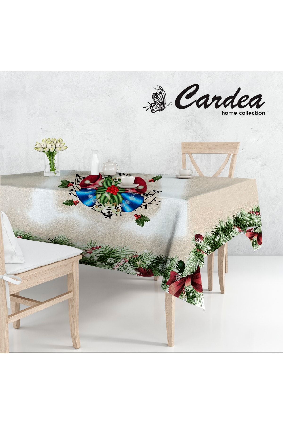 Cardea Merry Christmas Printed Tablecloth 150x220 3