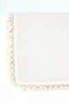 NDC HOME Organic Raw Linen Cream Pom-Pom Tablecloth 5