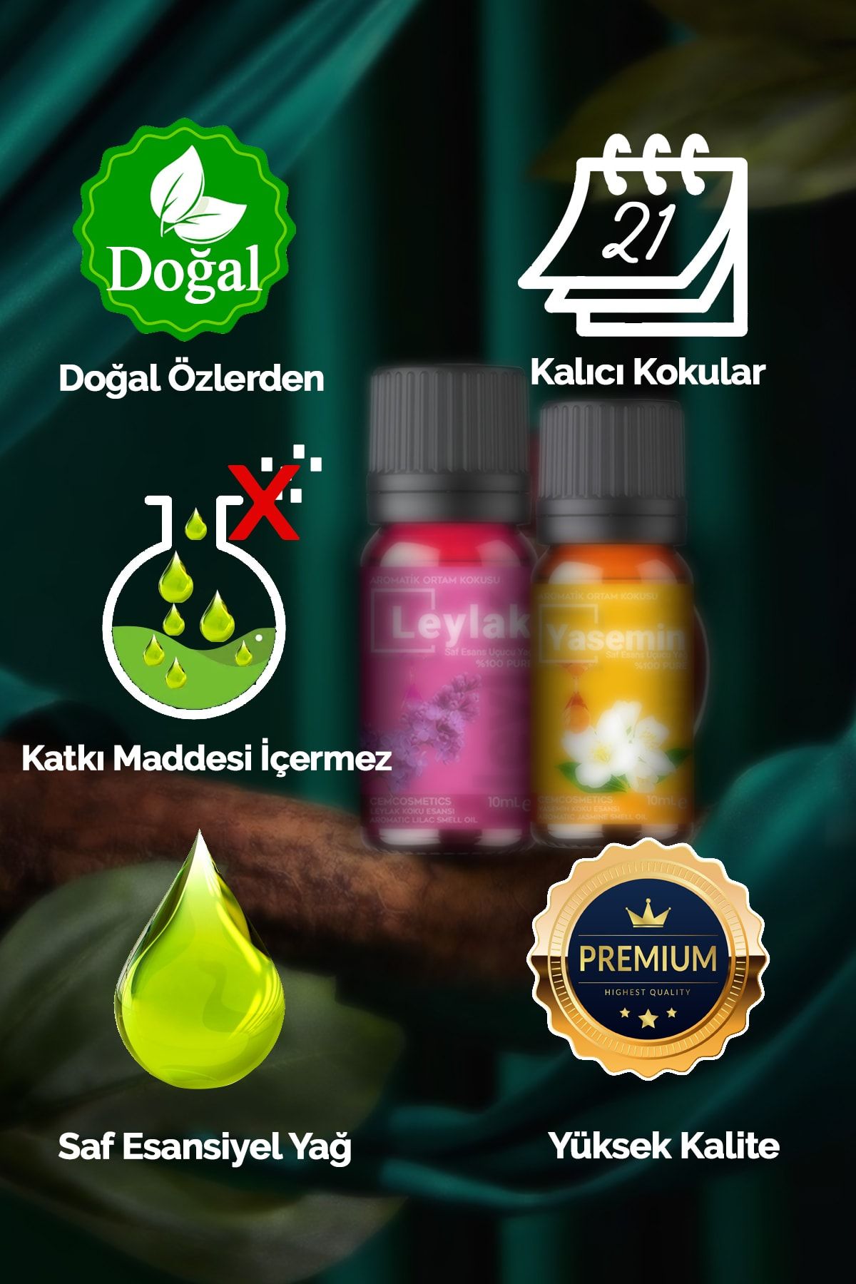 Cem Cosmetics Cem Gece Ateşi Pure Essential Oil Diffuser Essence Aromatherapy Room Fragrance 10 ml 6