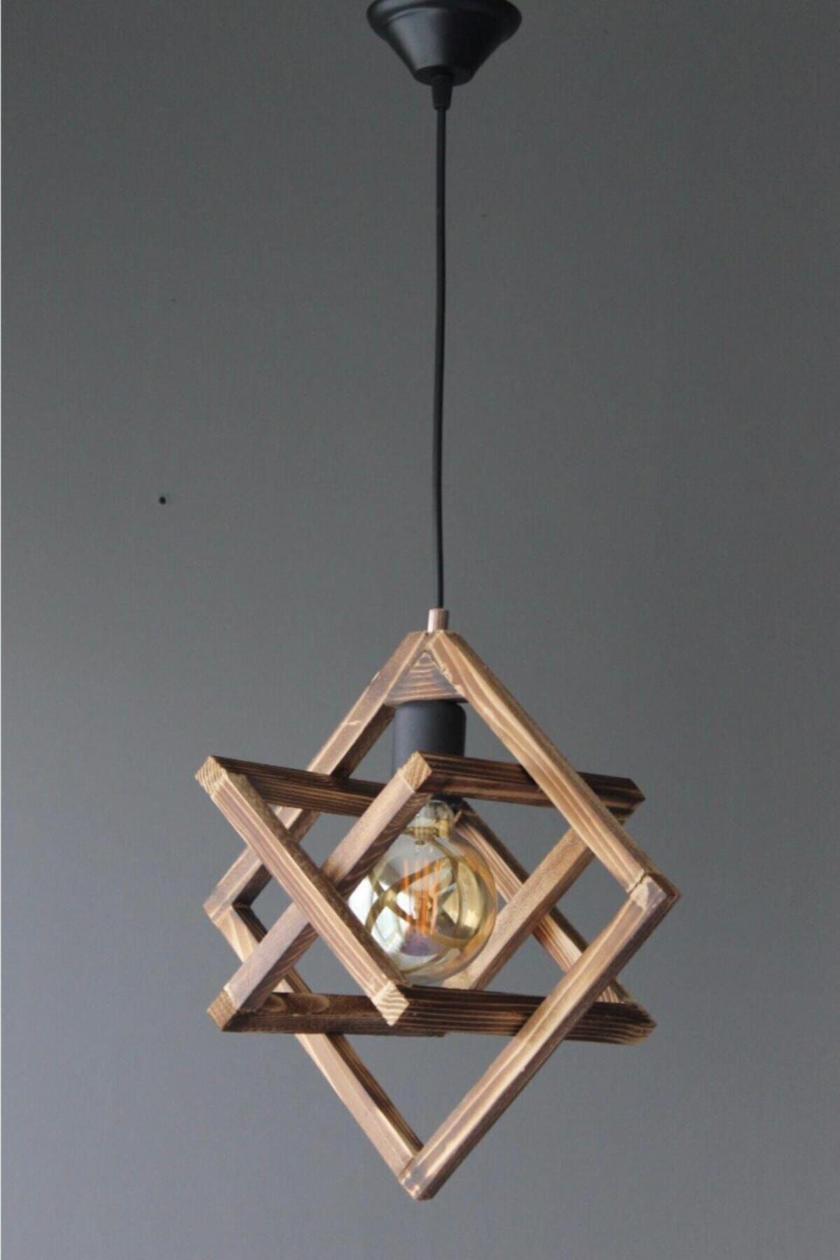 AVİZEVİ Lighting Modern Decorative Room Kitchen Wooden Single Pendant 1