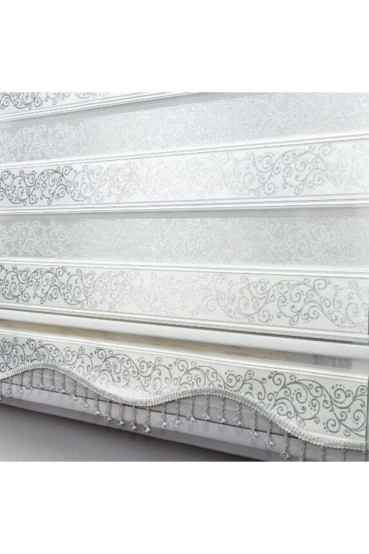 Brillant White Jacquard Roller Zebra Curtain 2