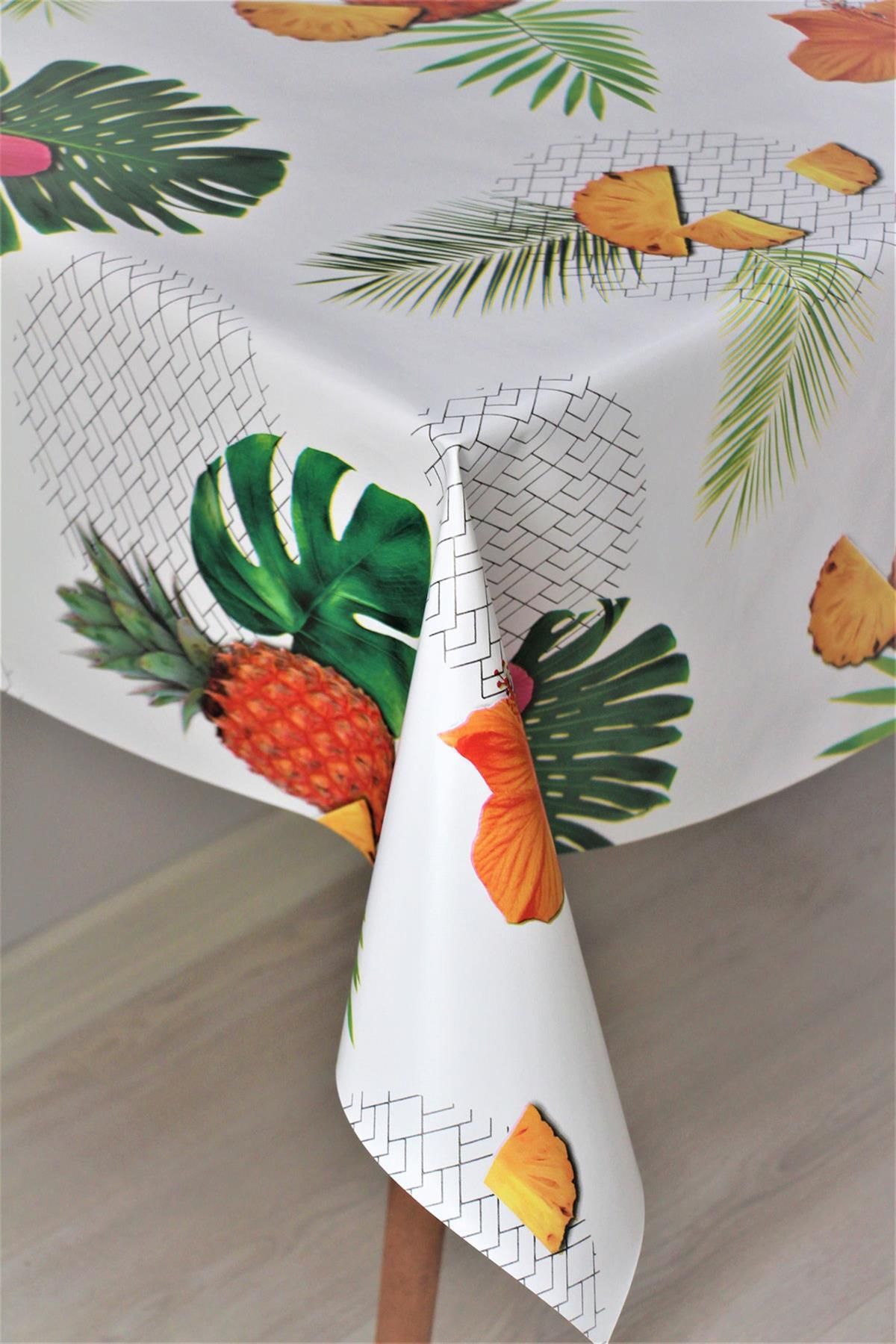 DDHOME Lined Wipeable PVC Tablecloth - Pineapple - 8097-1y 2