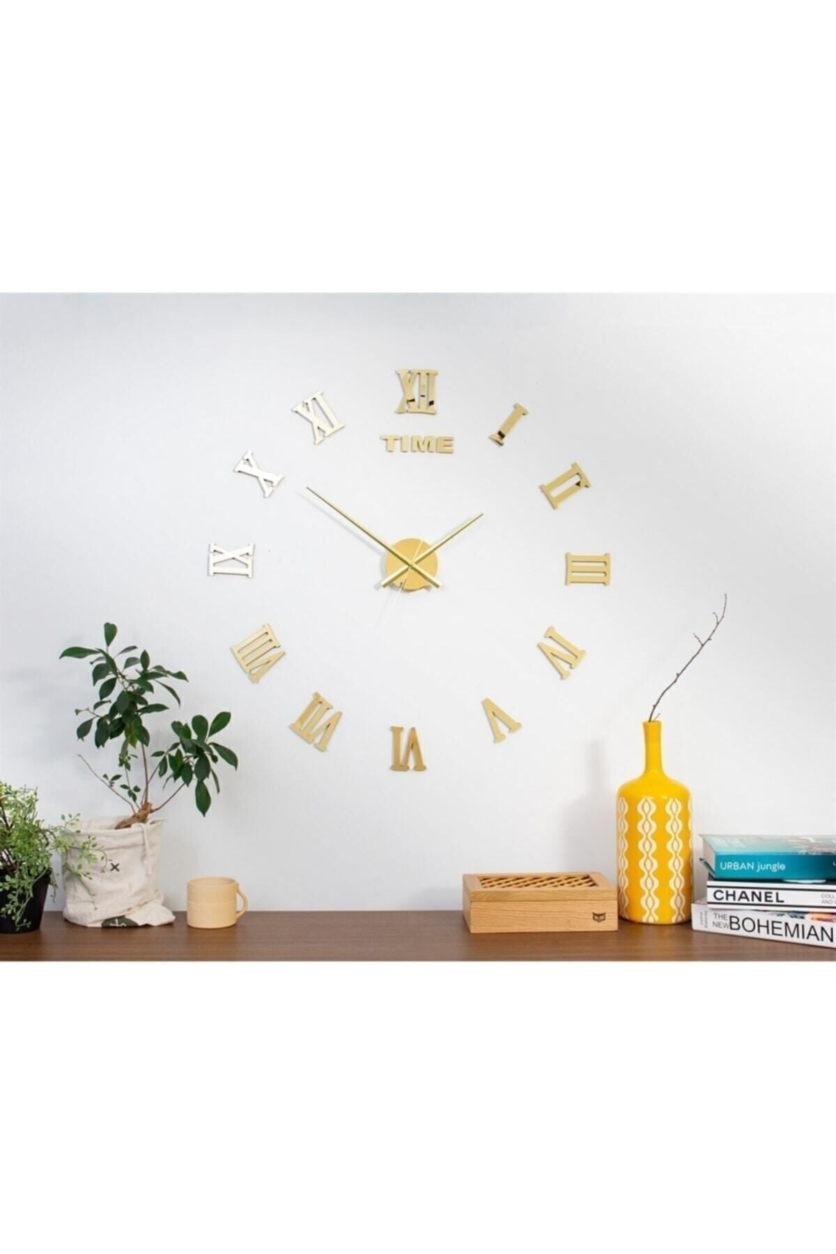 Otantik 3D Mirror Roman Numeral Decorative Large Wall Clock 4