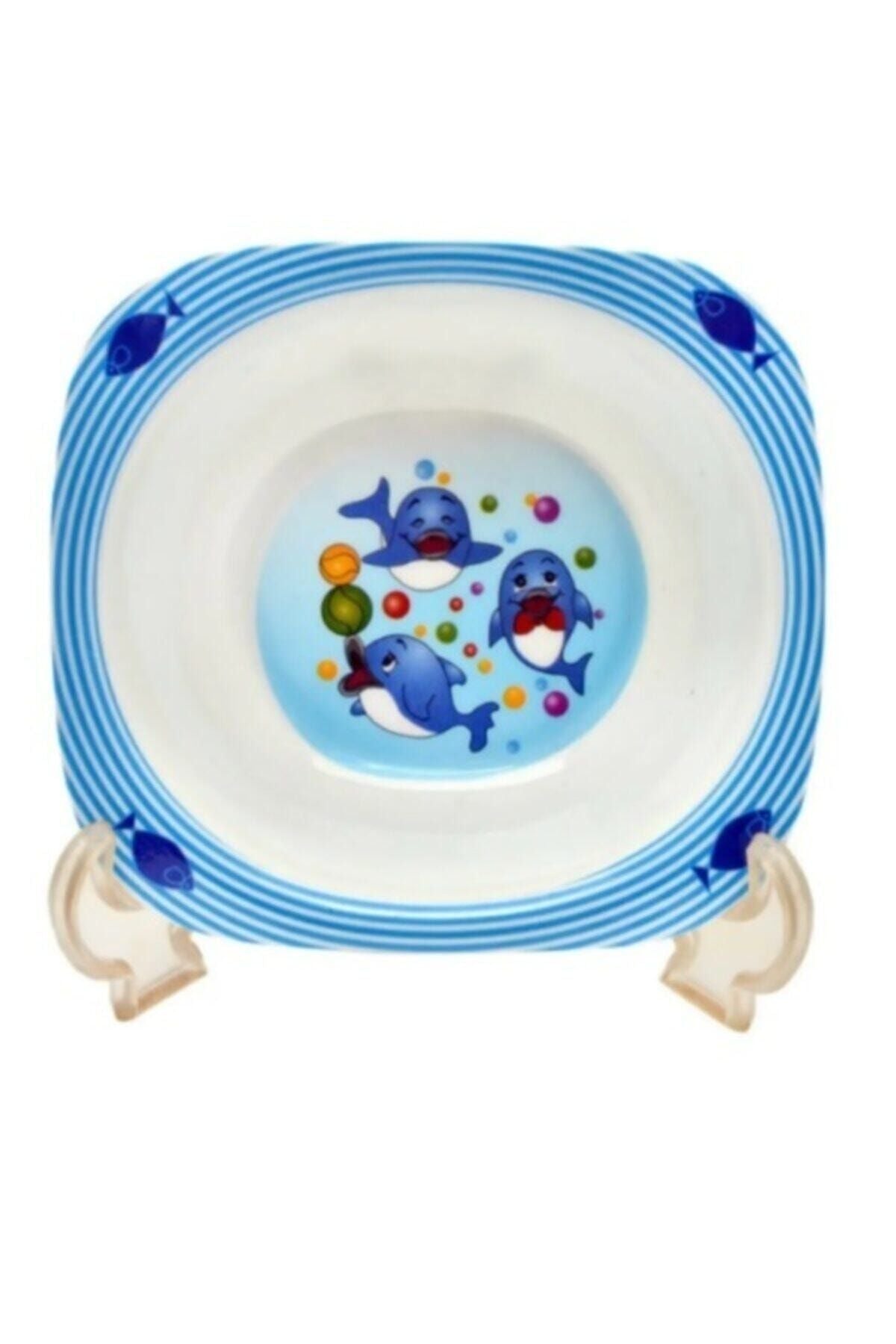 GGS Baby Food Plate Dolphin Shaped 5-Piece Set Melamine Square 2