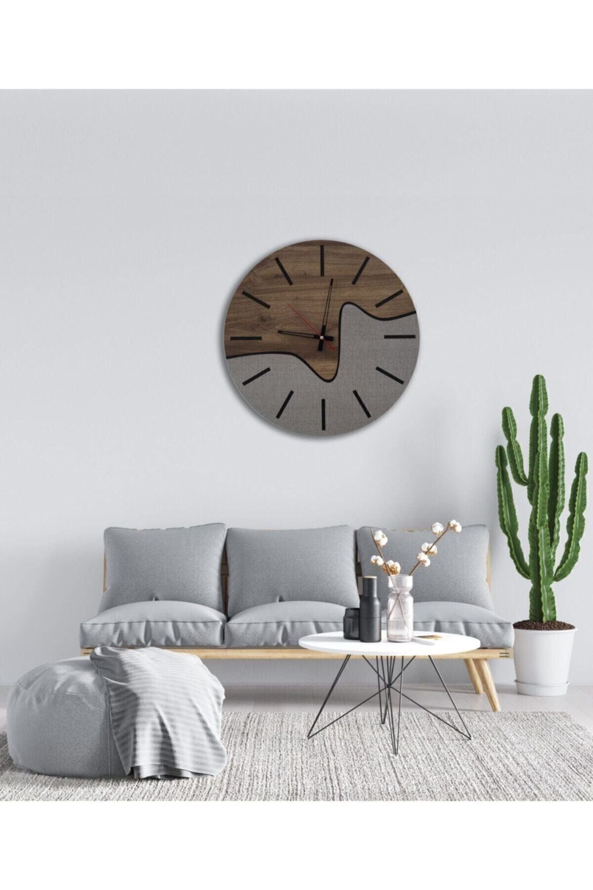 YILDIZSANAT Walnut White Black Decorative Wall Clock 5