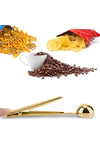 Weather Forecast Gold Stainless Steel Coffee Measuring Spoon And Bag Clip Cin108sr 5