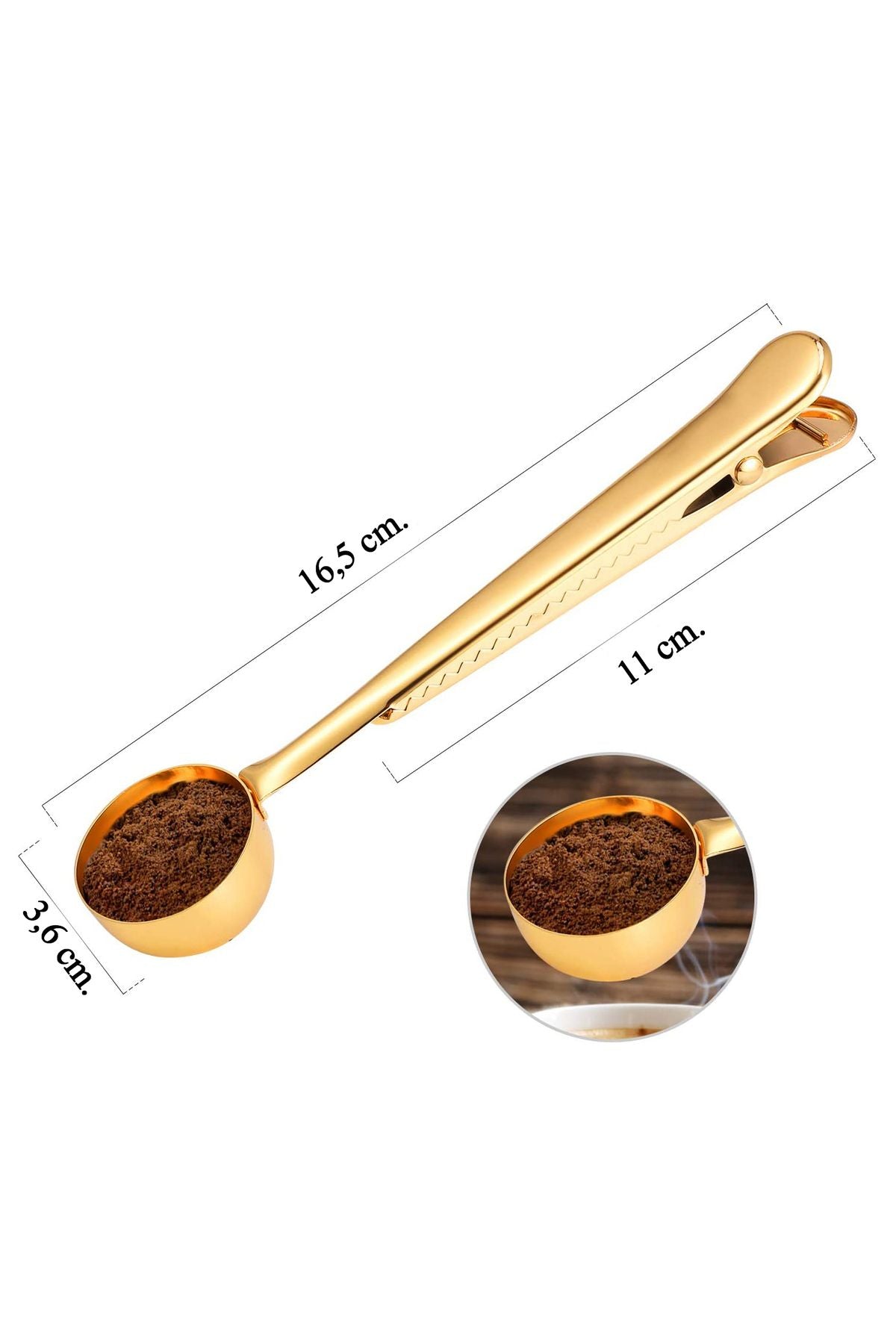 Weather Forecast Gold Stainless Steel Coffee Measuring Spoon And Bag Clip Cin108sr 6