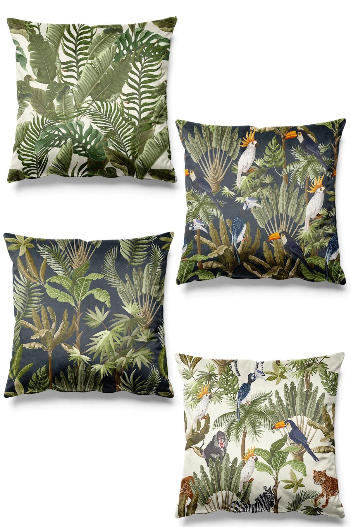 Pilloveland Double-Sided Printed Exotic Patterned 4-Piece Suede Pillow Cover 1