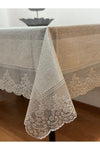 Madame Clean Home Silver Stain-Resistant Lace Tablecloth with Tile Pattern 160x220 Cm 4