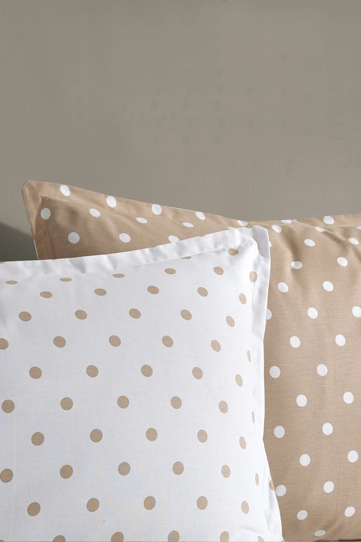 Cote Blanc Dots Capuccino 100% Cotton Double Sided Duvet Cover Set 3