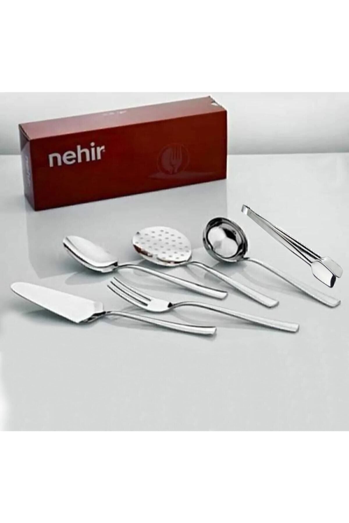 Nehir Sahra Sade 6 Piece Stainless Steel Serving Set 1