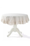 Cotton Maison Naturel Ruffled Tablecloth Vintage 130 Cm Round 2