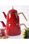 Paçi J-133 200463 Red Elite Class Enamel Teapot Set 200463 1