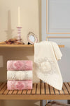 Kardelen 50/90 Daisy Bridal Lacy Cotton 4-Piece Hand and Face Towel Set 1