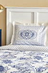 Karaca Home Amar Blue 100% Cotton Double Bed Cover Set 5