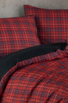 Enlora Home Mature Duvet Set Double Size Scottish Red 3