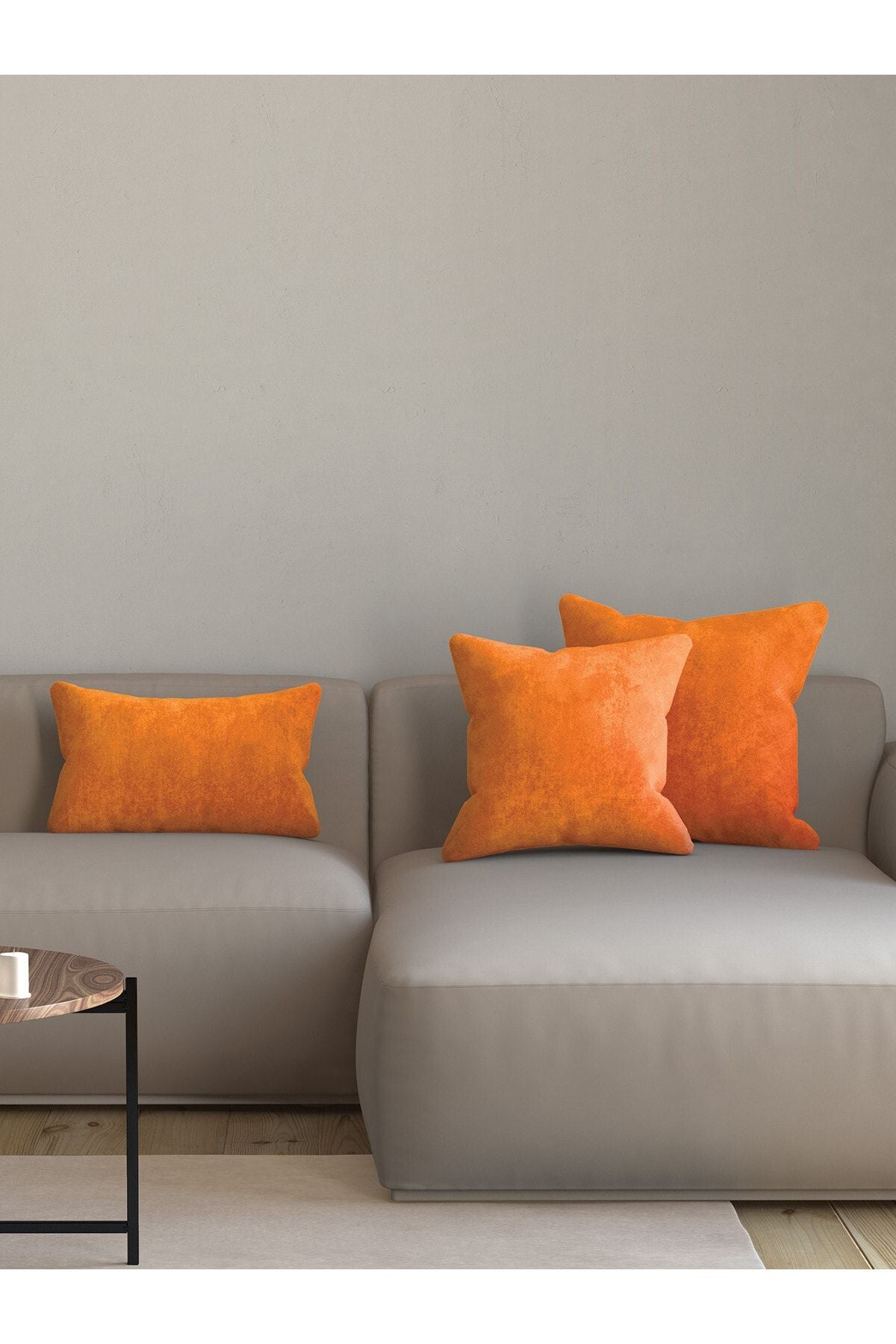 Pastel Velvet Textured Tangerine Orange Cushion Cover Freedom Series Suitable for Punch 1