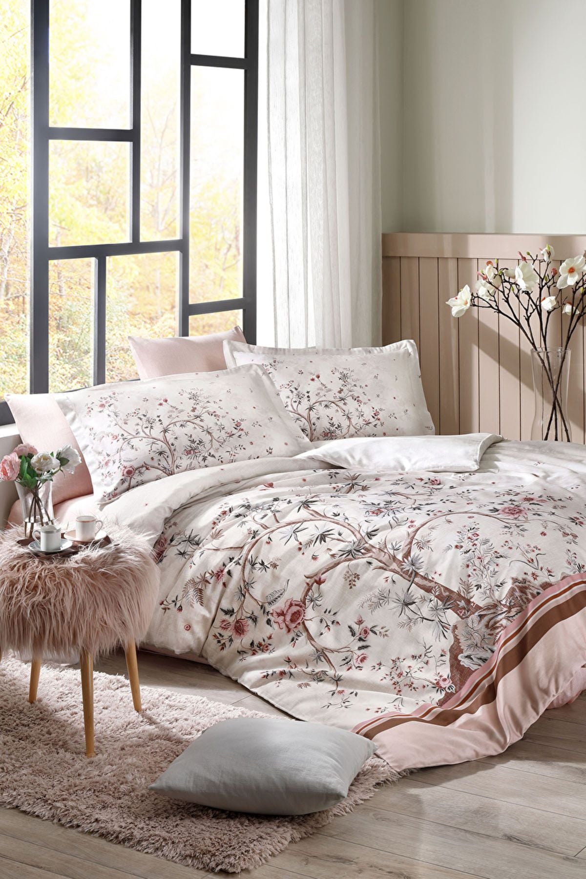 Özdilek Pudra Albero In Fiore Sılıces Double Duvet Set 1