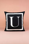 Cango Home Lettered Cushion Cover U Letter - 43x43 Cm 1