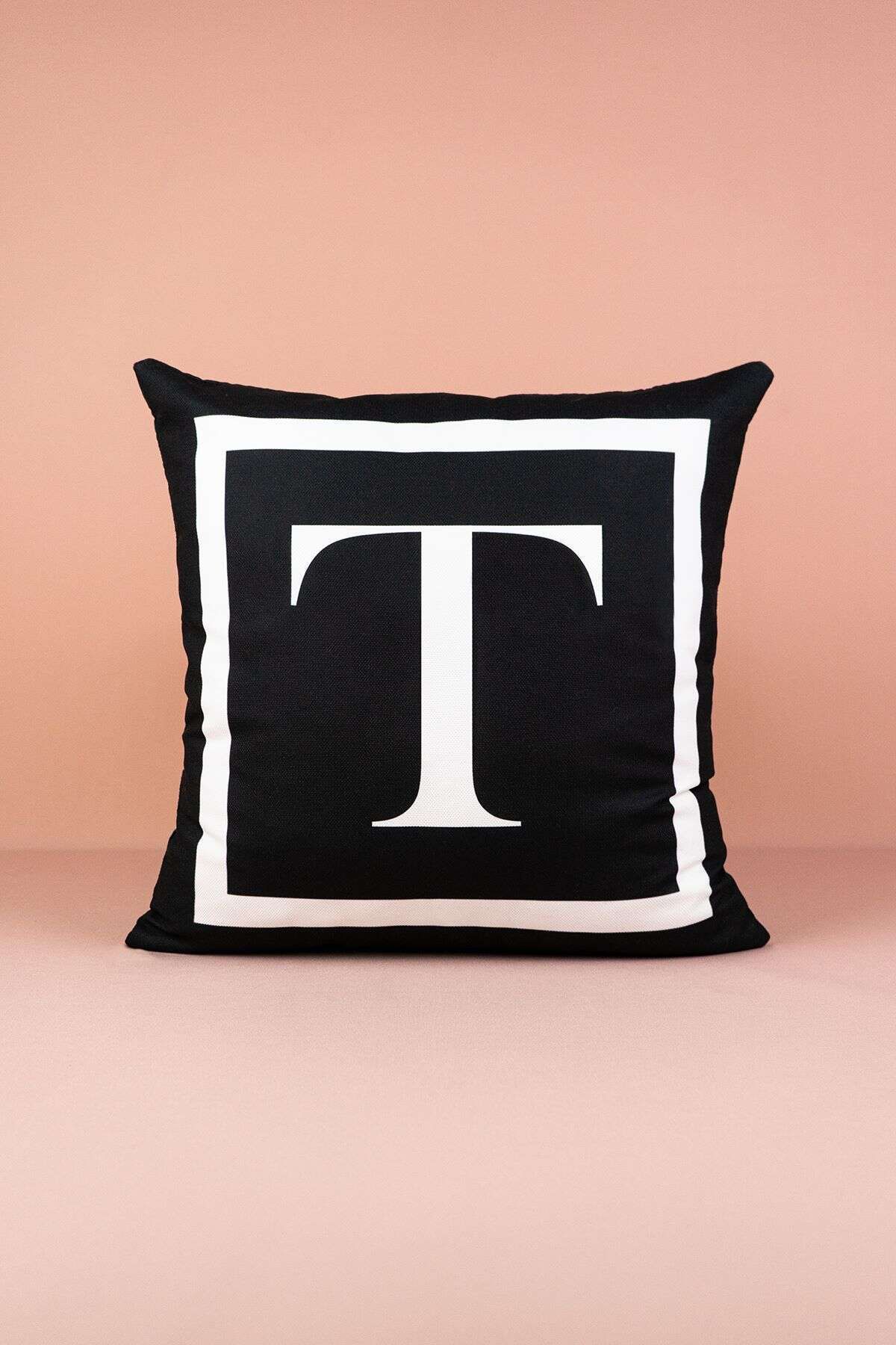 Cango Home Lettered Pillow Cover T - 43x43 Cm 1