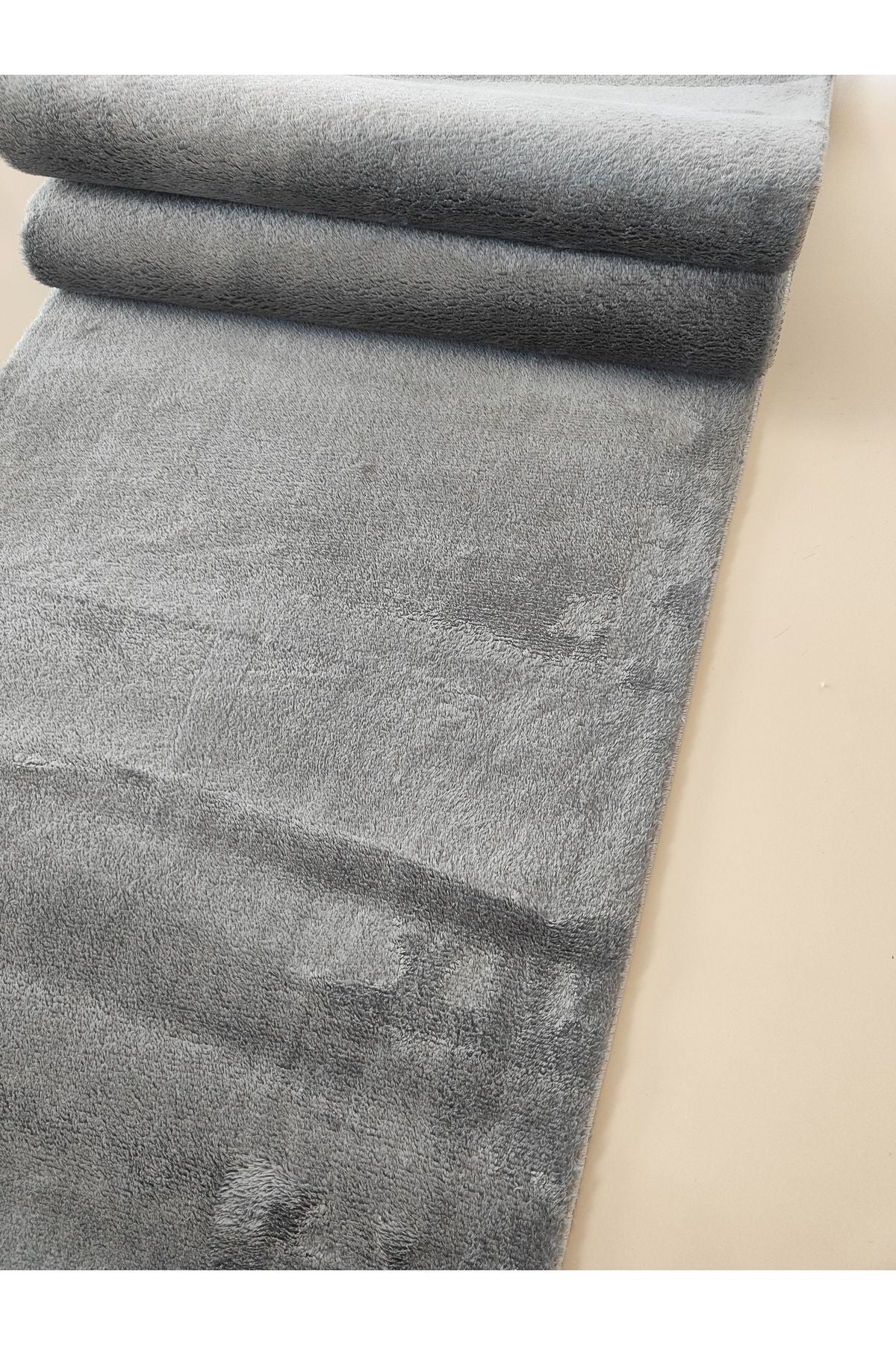 BAKIRÖZÜ HOME Non-Slip Base Plush Runner Rug for Corridor, Entrance, Bedroom - Grey 5