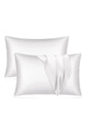 AG ATOLYE Silk Satin 50x70 Cm Pillowcase 2 Pieces White Curly Hair Bridal 2 Ties 2